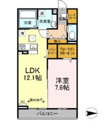 セント国立の物件間取画像